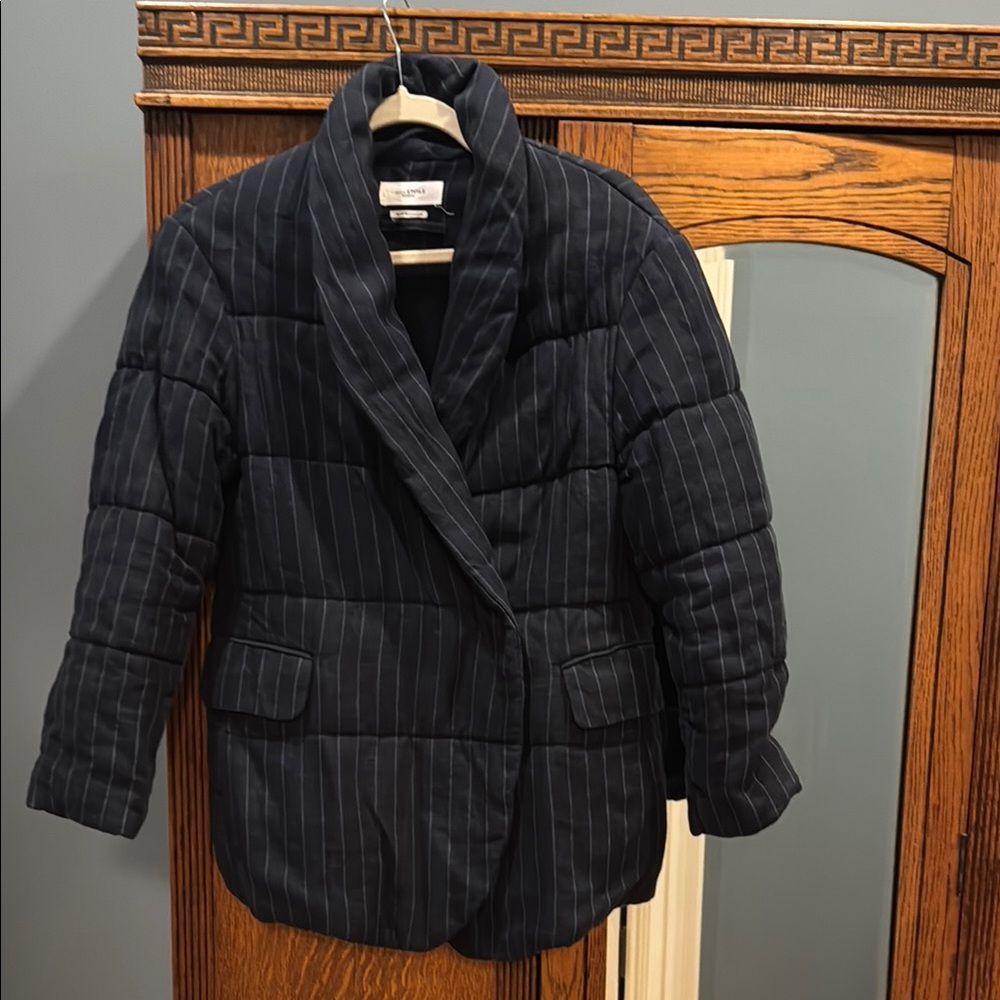 Isabel Marant etoile Navy Pinstripe Puffer Blazer